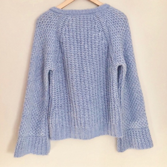 Anthropologie Moth Blue Bell Sleeve Sweater - Picture 5 of 8